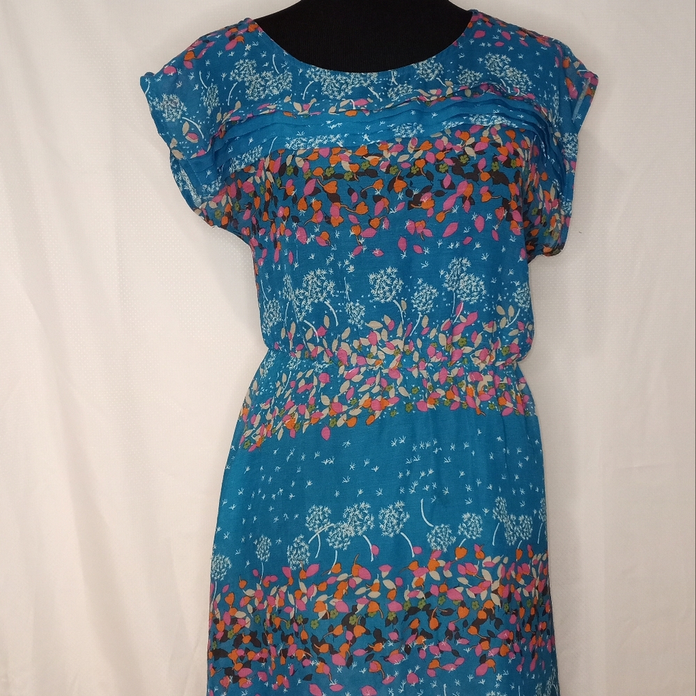 Mossimo Supply Co Blue Sheath Dress with Flutter Sleeves